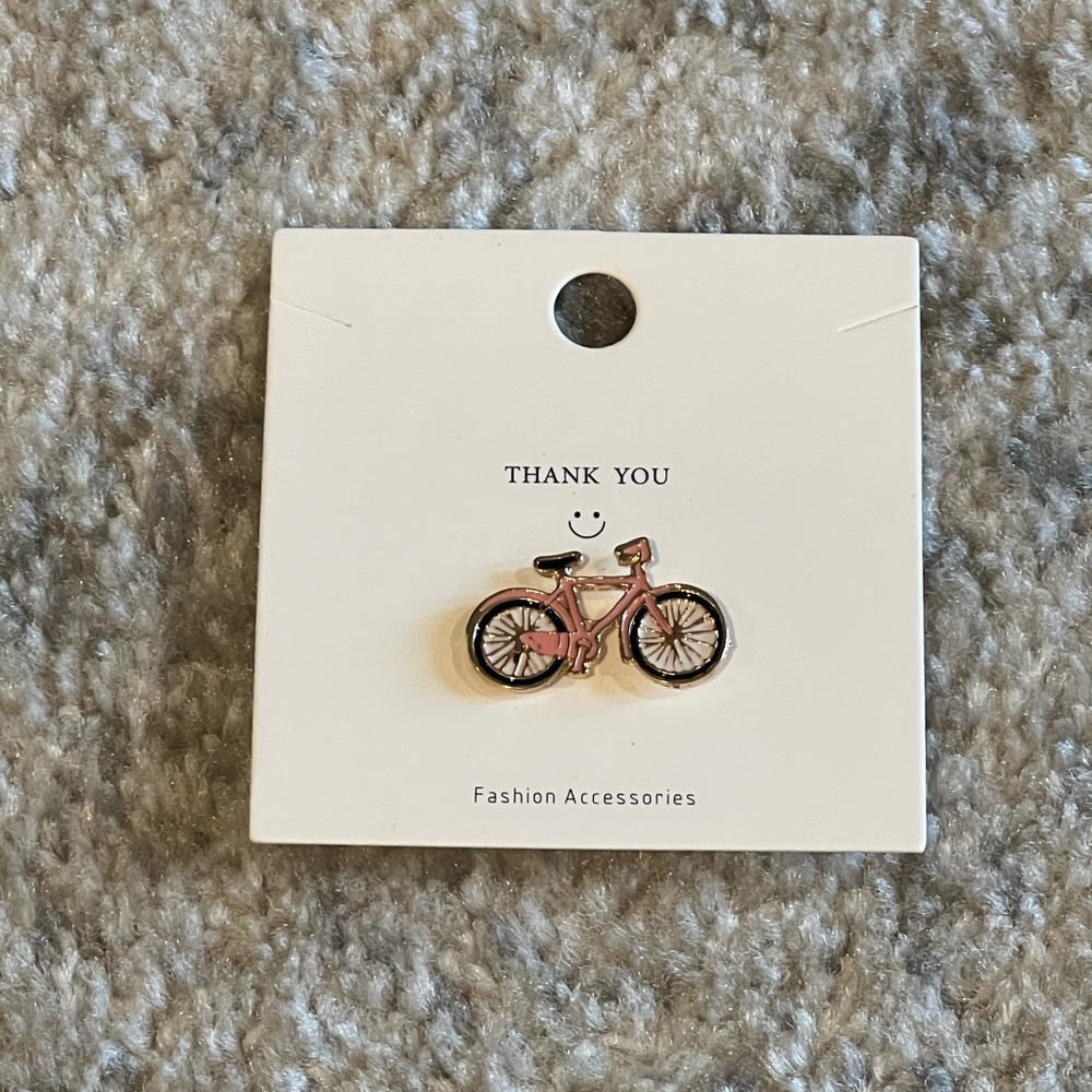 Pink Bike Enamel Pin NWT